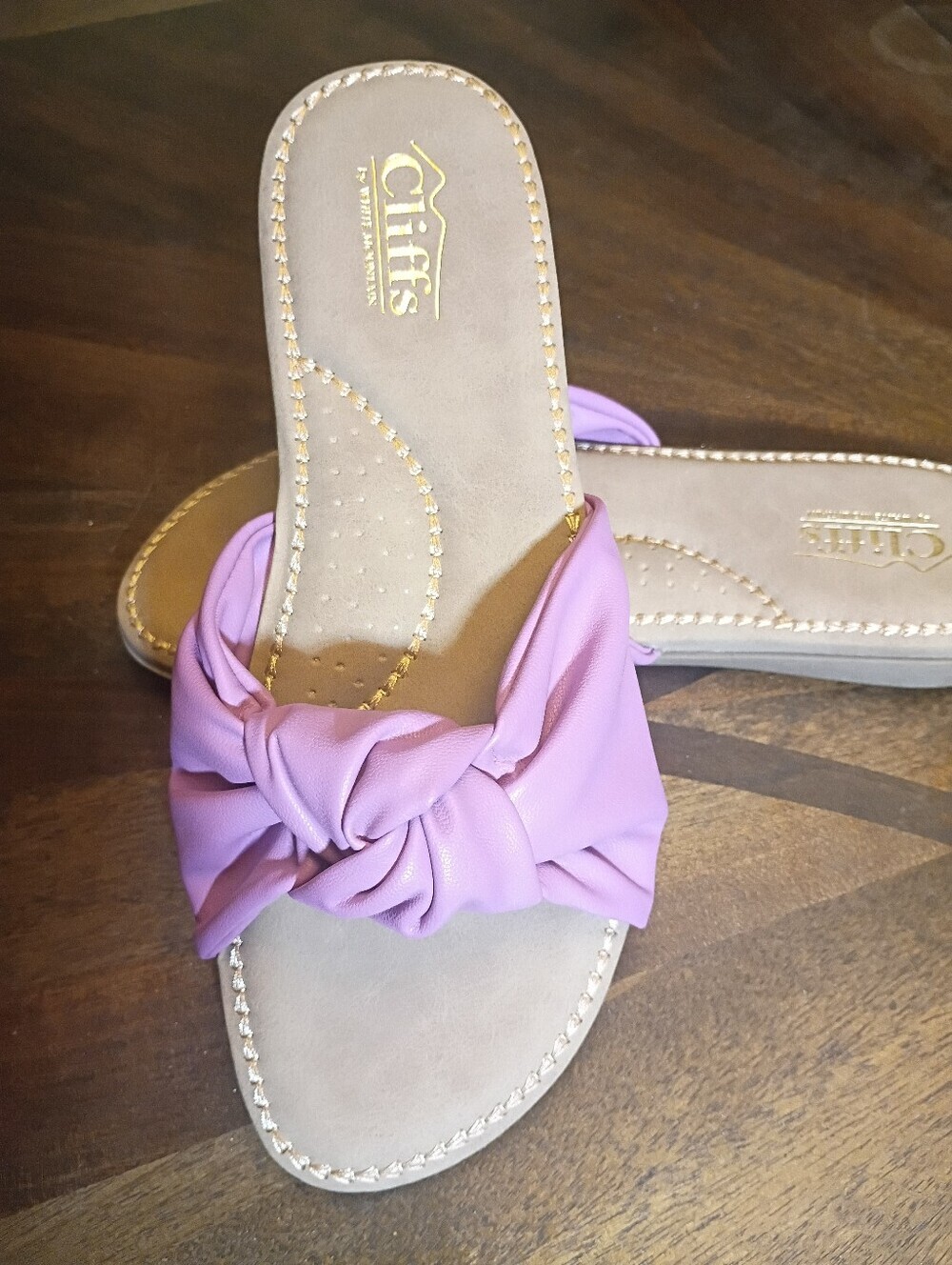 Cliffs by White Mountain Women’s Pink Knotted Slide Sandals Size 8.5M Casual